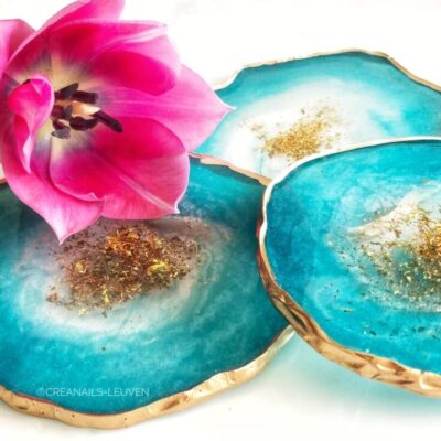 handmade display turquoise gold